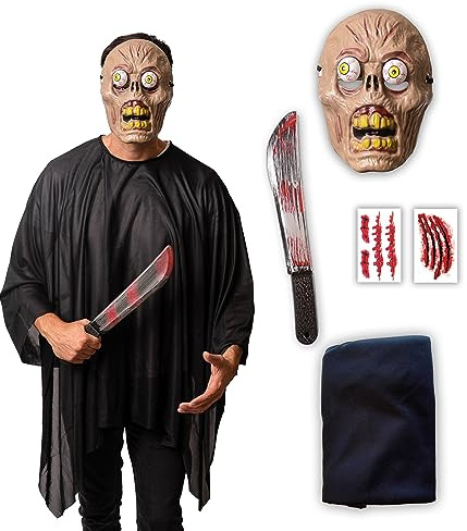 5 pcs Zombie Costume - Halloween Costumes For Men - Adult & Teen One Size Fits All - 2025 Trending Fancy Dress - UK Based Brand
