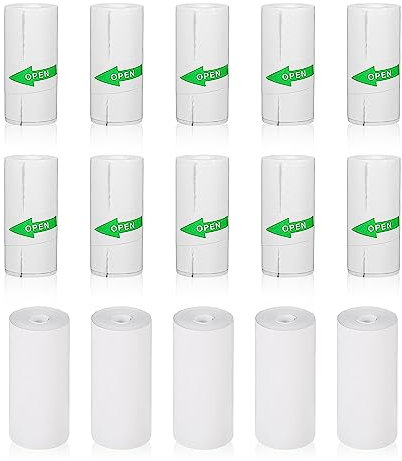 ZIOYA 15 Rollen Thermorollen 57mm x 25mm x 5/3 M Thermopapier Sofortbildkameras Mini Drucker Papier Selbstklebender Nachfülldruckpapier für Logo Barcode Mini Mobiler Fotodrucker