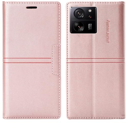 OKZone Kompatibel mit Xiaomi 13T / Xiaomi 13T Pro Hülle, Handyhülle Wallet PU Leder Kartenfach Magnet Klappbar Schutzhülle Xiaomi 13T / Xiaomi 13T Pro Hülle Flip Case Cover Klapphülle (Rosa)