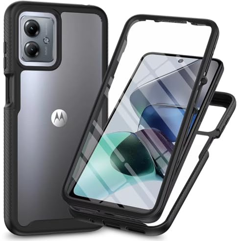 Bnvdfre Funda para Motorola G84 con protector de pantalla integrado a prueba de golpes, protección completa de 360 grados, carcasa de TPU para Motorola Moto G84 5G, color negro