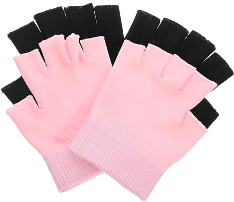 FRCOLOR 2paare Gel Gefütterte Handschuhe Feuchtigkeitsspendende Spa-handschuhe Weiche Baumwollhandschuhe Atmungsaktiv Und Bequeme Halbfingerhandschuhe Für Täglichen Gebrauch Zu Hause