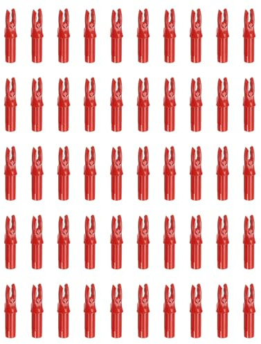 PATIKIL Archery Arrow Nocks 6.2mm 0.244, 50 Pack Insert Arrow Nock Replacement for Shooting, Red