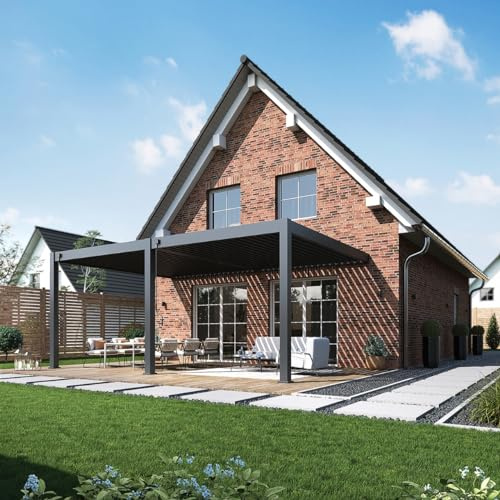 Weide Deluxe Plus Pergola | Aluminium Lamellendach Terrassenüberdachung Regenschutz