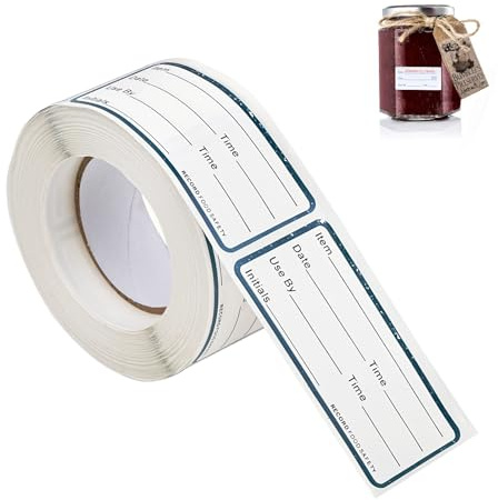 Aniyoo 300pcs Blue Freezer Labels - 6cm x 3cm, Self-Adhesive, Rolls for Kitchens, Hotels, Restaurants