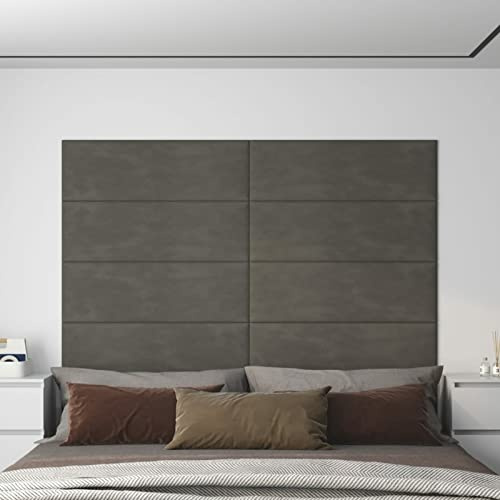 ZEYUAN Pannelli Murali 12 pz Grigio Scuro 90x30 cm Velluto 3,24 m²,Articoli di ferramenta,Materiali da Costruzione,Pannelli-343920