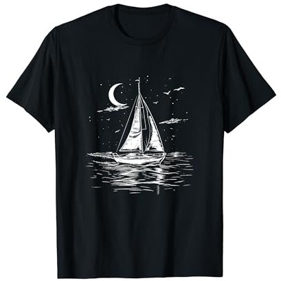 Segeln Zeichnung Bootfahren Wassersport T-Shirt