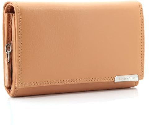 ekavale Geldbörse Damen Leder mit RFID-Schutz 25 Fächer Damen Portemonnaie Lang (Powder)