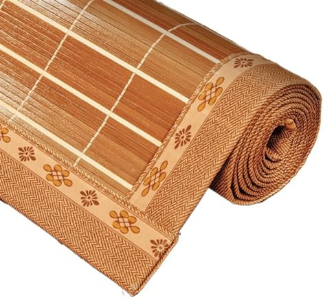 AMYSTY Sommer-Schlafmatte Sommer-Kühl-Isomatte Bambus Kühlmatte Cool Pad Faltbare Doppelseitige Matte Mehrzweck Kühlpad Für Den Haushalt Bambusmatten-Bett Sommerschlafmatte(1.5 * 1.95m/4.9 * 6.4FT)