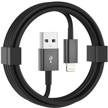 Car Apple Carplay Cable, [Apple MFi Certified] USB A to Lightning Cable Compatible with iPhone 14 13 12 11 Pro Max XR XS X Charger Cord, Car Fast Charging Cable (Black 3ft)