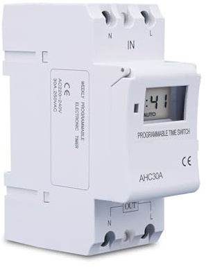S2IZ5O Carril DIN monofásico semanal 7 días programable Interruptor de Tiempo Digital relé Temporizador Control AC 220V 230V 12V 24V 48V 16A(30A,48V AC DC)