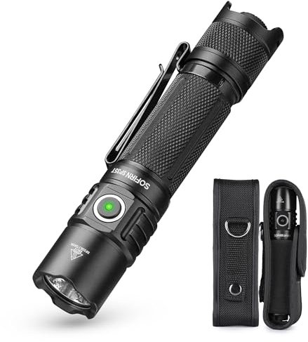 Sofirn SP35T lampe et torche tactique, 3800 lumens, double interrupteur, 8 modes, LED rechargeable IPX8, USB-C