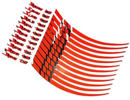 JXYFFS Moto Llantas Cinta Adhesiva con Rayas Llantas Motocicletas Y Bicicletas Color Rojo 18 A 21 Pulgadas Llantas Deportivas Moto Scooter Pegatinas