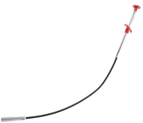 COLLBATH Flexible Drain Cleaning Grabber Tool 60cm Black – Bendable Sink Drain Clog Remover with Spring Claw for Kitchen and Bathroom Hair Dredging and Pipeline Cleaning