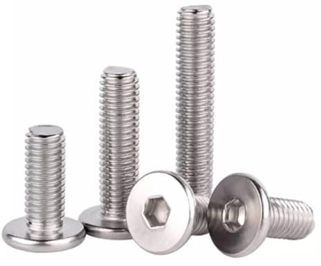 Foyoram M2x10mm Waferkopfschrauben mit Innensechskant 100 stück Edelstahl Flachkopfschraube mit Innensechskant Großem Kopf Maschinenschrauben (M2 x 10 mm)