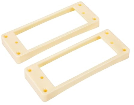 Banworks Mini Humbucker Ringe Kunststoff Flach oben Gebogen unten Pickup-Abdeckungen | Humbucker-Abdeckungen 10x10mm Gitarrensystemrahmen für Les Paul LP-Stil E-Gitarren Packung mit 2 JT/SYQG-17 Creme