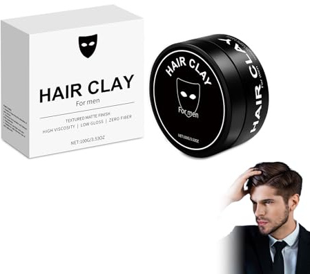 Fango Stilizzante per Capelli Uomo – Cera Modellante a Presa Forte, Effetto Opaco Senza Lucido, Ideale per Quiff E Acconciature – Pomata per Capelli Uomo, Aggiunge Volume – 100g
