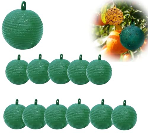 12 Anti-Fliegenkugeln, hängende Fliegenfalle, Fliegenfänger, klebriger Ball, klebriger Ball, klebriger Ball, Anti-Fliegenfallen, Insektenfänger, externer Mückenfänger innen.