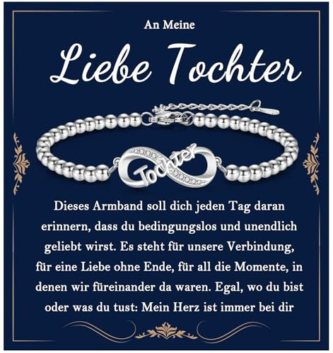 EYQV Infinity Armband mit Gravur für Frauen, Geschenke für Ehefrau Freundin Mama zum Valentinstag Jahrestag Muttertag, Geschenke für Mädchen zum Geburtstag Weihnachten Abschluss Kommunion