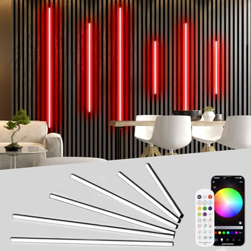 LICHASER 6 Nero Incasso LED Striscia per Pannelli Fonoassorbenti, WiFi Profilo Alluminio per Strisce LED Compatibile con Alexa, Bianca Calda Autoadesiva per Pannelli Acustici (2*40+2*60+2*90 cm)