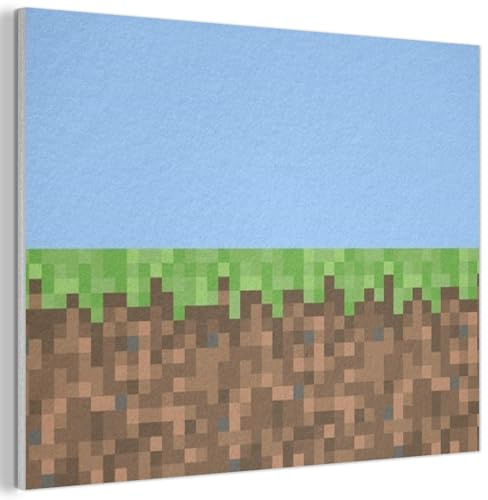 MuchoWow© Wandbilder Akustikpaneele Filz Deko Wohnung Bild Wohnzimmer | 70x50 cm - Wandpaneele Schallabsorber Wand Bilder Wandpaneel Wall Decor Pixel – Gaming