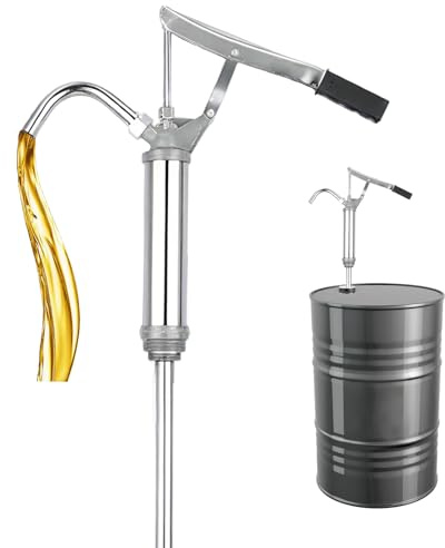 Petyoung Bomba para Bidones con Palanca, Bomba para Bidones de Aceite con Palanca para Bidones de 15-55 Galones, Manual para Diésel, Aceite Lubricante, Gasolina Blanca, Queroseno, Petróleo, Aceites