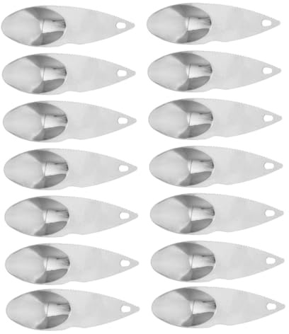 DECOMELODY 14 pièces Couteau Kiwi Inox Ustensile Cuisine Professionnel Éplucheur Fruits Cuillère Pour Creuser Kiwifruit Facile à Utiliser Anti