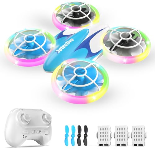 Mini Drohne für Kinder Spielzeug ab 6 Jahre,RC Flugzeug Drone mit LED Lichter Indoor & Outdoor Weihnachten Geburtstags Geschenke für Jungen und Mädchen,3 Akkus,360°Flips (Blue)