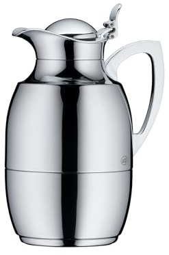 alfi JUWEL 0,65l, silber chrome plated, elegante Isolierkanne mit Hartglaseinsatz, 12h heiß & 24h kalt, ideal als Kaffeekanne, Teekanne
