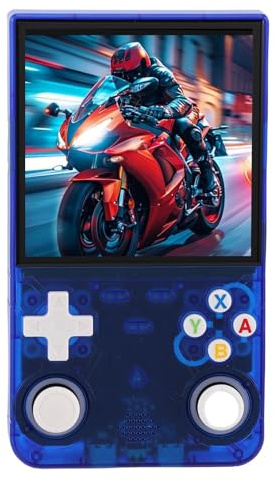Stylebest Console di Gioco Portatile Ultra retrò R36 con Schermo HD da 4,0 per Giochi Multiplayer in Movimento, Blu Trasparente, Design Portatile (128G)