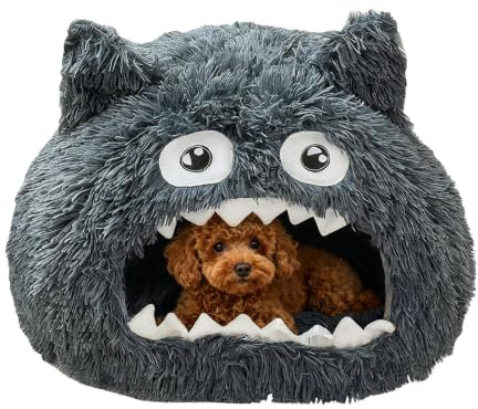 Caverne pour Chat Design Maison avec Gueule Ouverte | Coussin Lavable Pour Niche À Chat Pour Chaton, Petit Animal, Intérieur, Extérieur, Domicile,