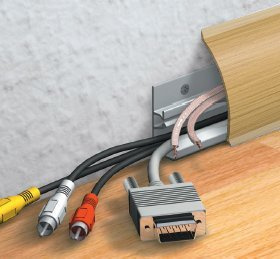 Kabelkanal Sockelleiste/Fußbodenleiste in 6 Dekoren [Eiche, 9,6m] (Entspricht €6,51/Meter)