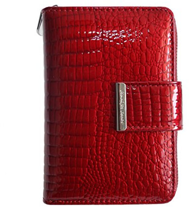 Damen-Geldbörse von Jennifer Jones - feines Mittelformat Portemonnaie Geldbeutel Börse Damenbörse Münzbörse echt-Leder (Farbauswahl) - präsentiert von ZMOKA® (Rot)