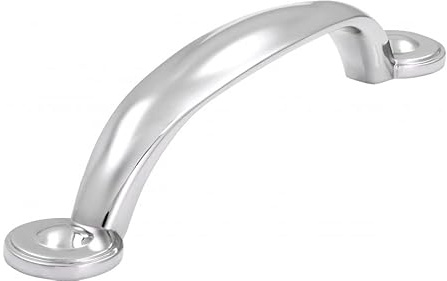 SIRO Möbelgriff Sinzig, Landhaus, Klassisch, Vintage, Druckguss chrom glänzend, 136 mm x 25 mm x 20 mm, LA 96 mm, 1916-136ZN1