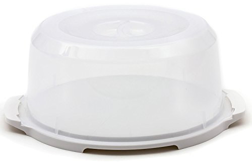 keeeper Portatorte con sistema di blocco, Contenitore Keep-Fresh, Ø 37 cm x 15 cm, Fabrizio, Bianco/Trasparente