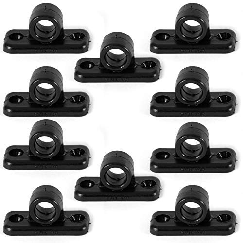 10x Halter für Expanderseil ∅10 mm Kunststoff 40 x 17 mm Leitöse für Segelboot Kunststoff Schwarz Schot-Durchführung Öse Auge Führung Seil Beine Tauwerk Boot Beschlag Farbe Schwarz