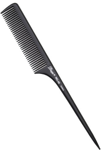 Diane 9 Thick Rat Tail Comb, Bone/Black