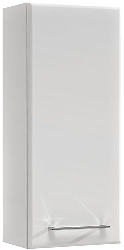 Pelipal Badezimmer Hängeschrank Quickset 376 in Weiß Hochglanz, 30 cm breit | Bad Wandschrank mit 1 Tür und 2 Glas-Einlegeböden