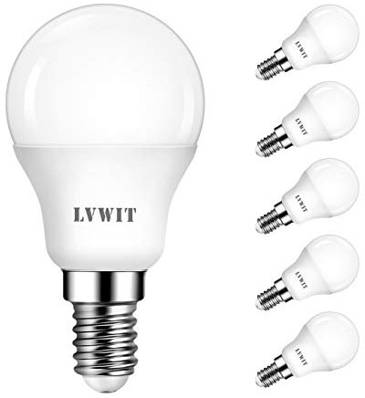 LVWIT E14 LED Tropfenform (P45) ersetzt 40W Glühlampen, Warmweiß 2700K, 4.5W LED Leuchtmittel, 470lm, matt, 6er Pack