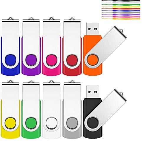 USB Stick 8GB,JEVDES USB-Sticks 10er Pack Speicherstick 8GB USB 2.0 Flash Laufwerk Pendrive Datenspeicher mit Schlüsselband (10 Stück)