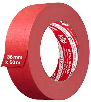 Kip Ultra Sharp® - Kreppband für Malerarbeiten 36 mm x 50 m | Perfekte Farbkanten ohne Vorstreichen dank Ultra Sharp Technologie | Malerkrepp zum Streichen und Lackieren | UV-beständig bis 80°C