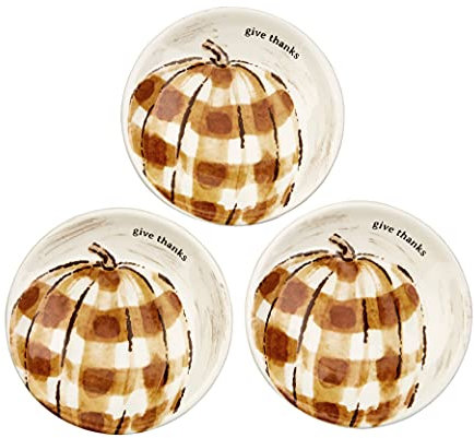 Mud Pie Ernte-Servierschalen-Set, Buffalo Check, 10,2 cm Durchmesser