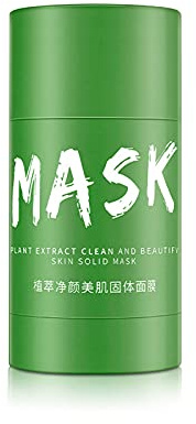 Green Tea Purifying Clay Stick Mask, Moisturizes and Controls The Oil, Oil Control Anti-Acne Eggplant Solid Fine, Blackhead Remover, Improves Texture of The Skin