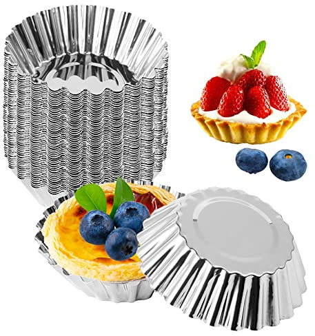 SVUPUE Stampi per Crostatine Stampi, 30 Pezzi di Stampo per Crostate di Uova, per Budini, Muffin, Torte, Biscotti