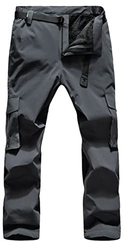 Skihose Herren Damen Outdoor Winddicht Wasserdicht Warm Paar Schneehose Winter Ski Snowboard Fleece Hose Herren Dunkelgrau 02 Tag Größe M
