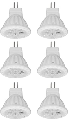 Fafeicy 220V 6Pcs MR11 LED Lampadina Base in Ceramica 4W GU4 Dual Pin Lampadina Dimmerabile per Passerella Giardino Paesaggio Aree Luce Bianca
