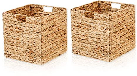 Lycce Aufbewahrungskorb, passend für Kallax Regale, Quader natur, 2er Set