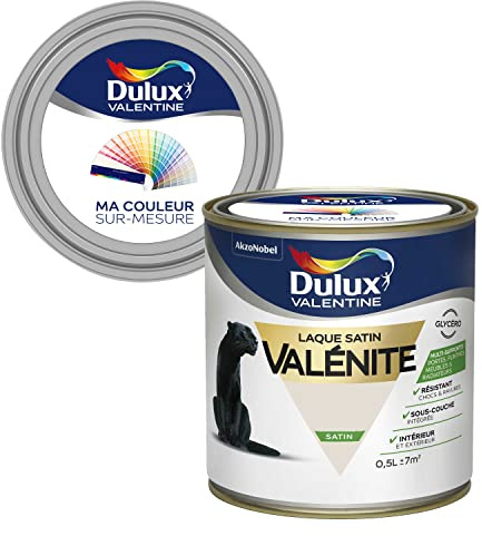 Ma Couleur Sur-mesure par Dulux Valentine – Peinture Laque Glycéro - Grande résistance pour boiseries et ferronneries - Satin Lin Clair 0,5 L