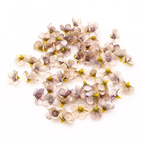 Wambere 100 Stück Künstliche Blumenköpfe,Mini Bunt Gänseblümchen Blütenköpfe,Kunstblumen Seide Kunstblumen Köpfe Deko für Hochzeit Feste Partei Haus DIY Basteln Garland Haarschmuck,Ø 2cmSekt