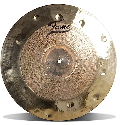 Fame Pure Hybridual 18 Zoll Thin Crash Becken, Handgehämmert, B20 Bronze Cymbal, Hybrid Finish, Schnelle Ansprache, Komplexer Sound
