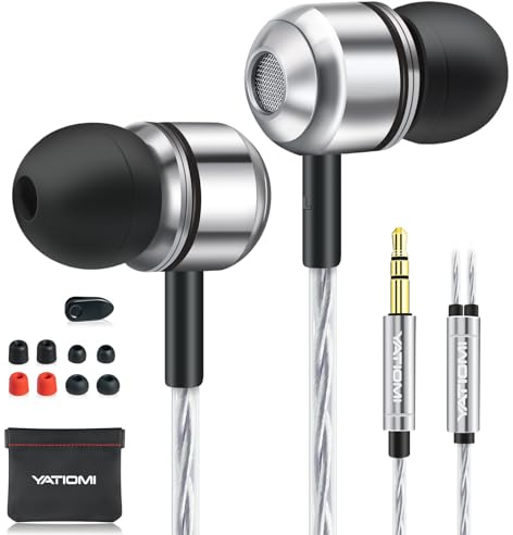 In Ear Kopfhörer mit Kabel, Geräuschunterdrückung Kopfhörer Boosted Bass und HiFi-Klang, 3.5mm In-Ear Ohrhörer Kompatibel für Samsung Galaxy, iPhone, Smartphone, MP3 Players usw